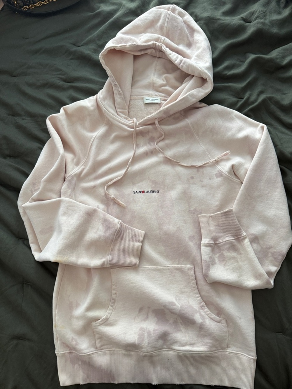 Saint Laurent Pale Pink Tie-Dye Pullover Hoodie